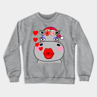 Christmas Hippo Crewneck Sweatshirt